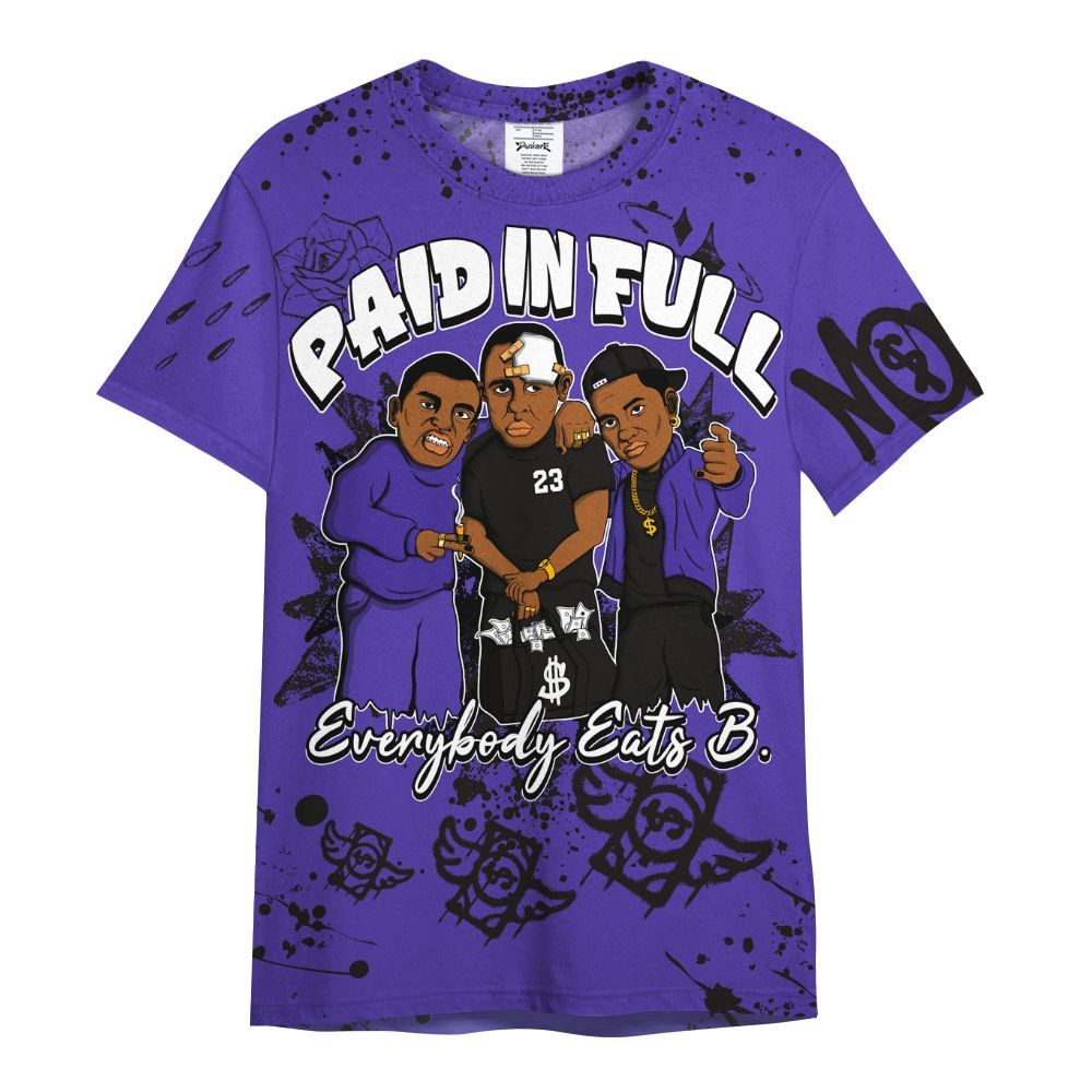 Shirt To Match Field Purple 12s - Everybody Paid In Full Crayon All Over Print