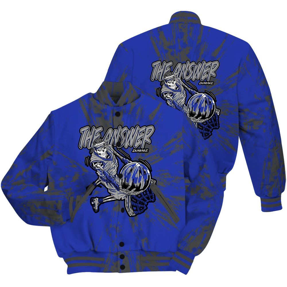 Varsity Jacket To Match Air Max Plus Black Racer Blue Shirt - The Answer Skeleton Luxury All Over Print