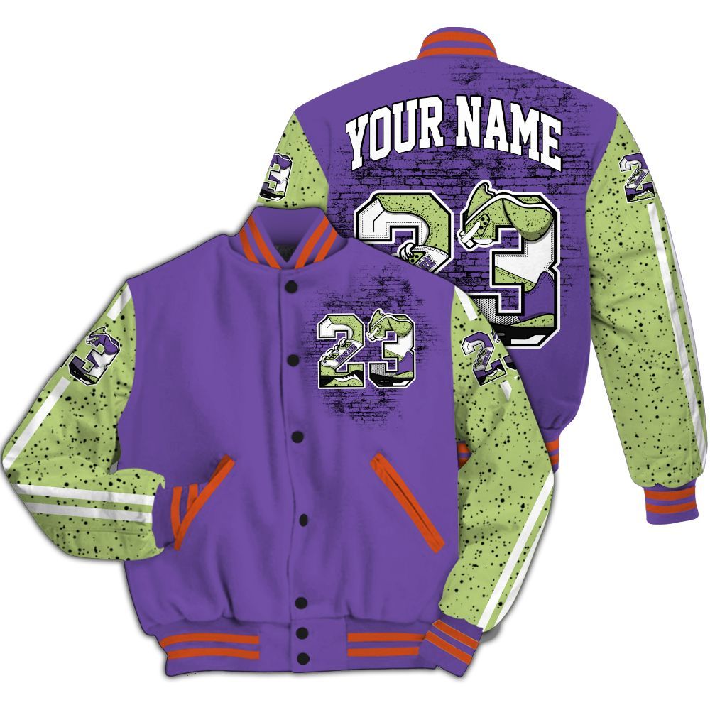 Varsity Jacket To Match Canyon Purple 4s - Custom Name Number 23 5s All Over Print