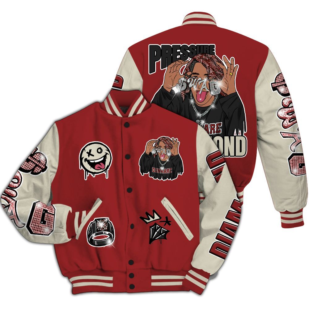 Varsity Jacket To Match High 85 Bred 1s - Pressures Makes Varsity Jacket To Match All Over Print