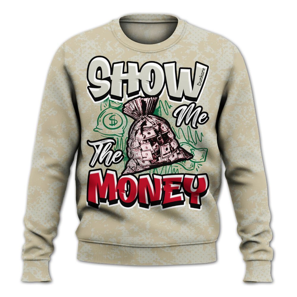 Sweatshirt To Match El Grito 5s - Show Me The Money Retro All Over Print