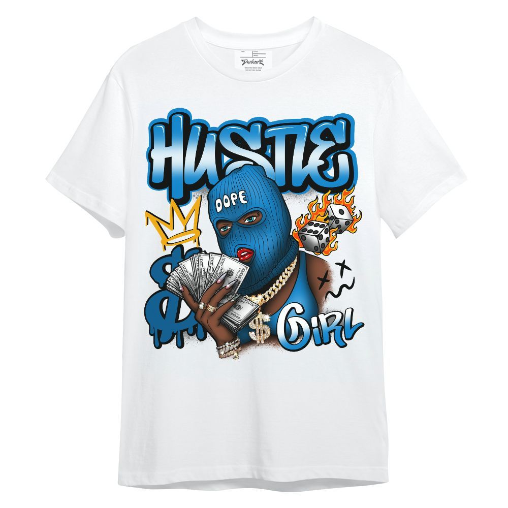 Shirt To Match Industrial Blue 4s - Money Hustles Girl Streetwear Military Blue 4s Unisex Shirt