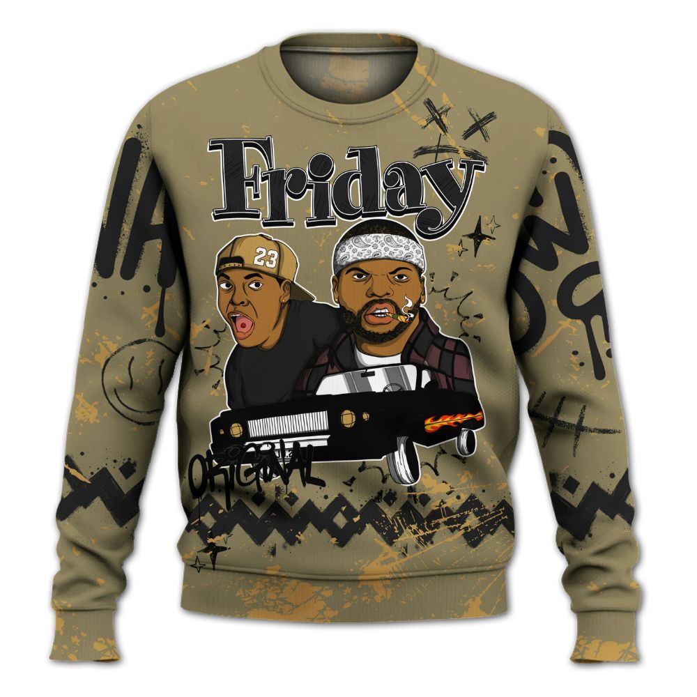 Sweatshirt To Match Black Olive 7s - Friday Sneaker Crayon All Over Print