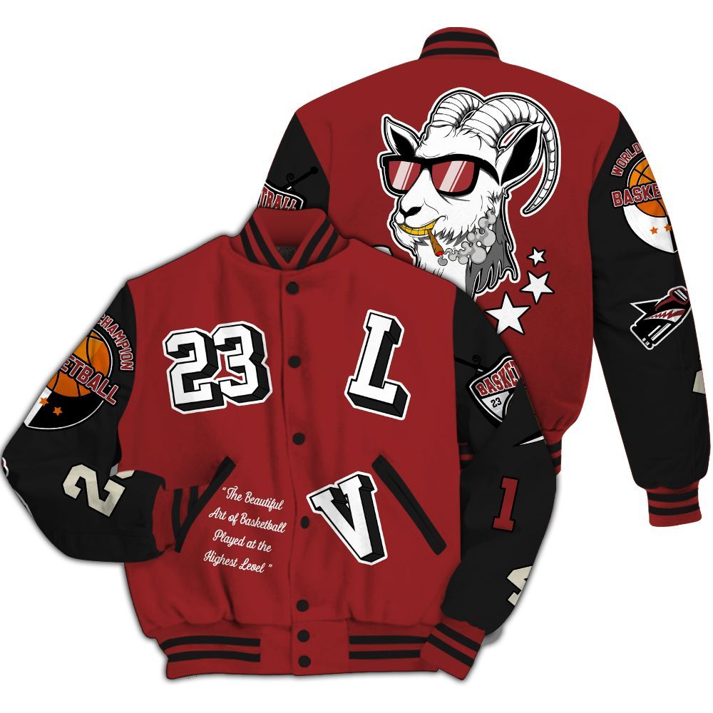 Varsity Jacket To Match High 85 Bred 1s - The GOAT Got Em Streetwear All Over Print