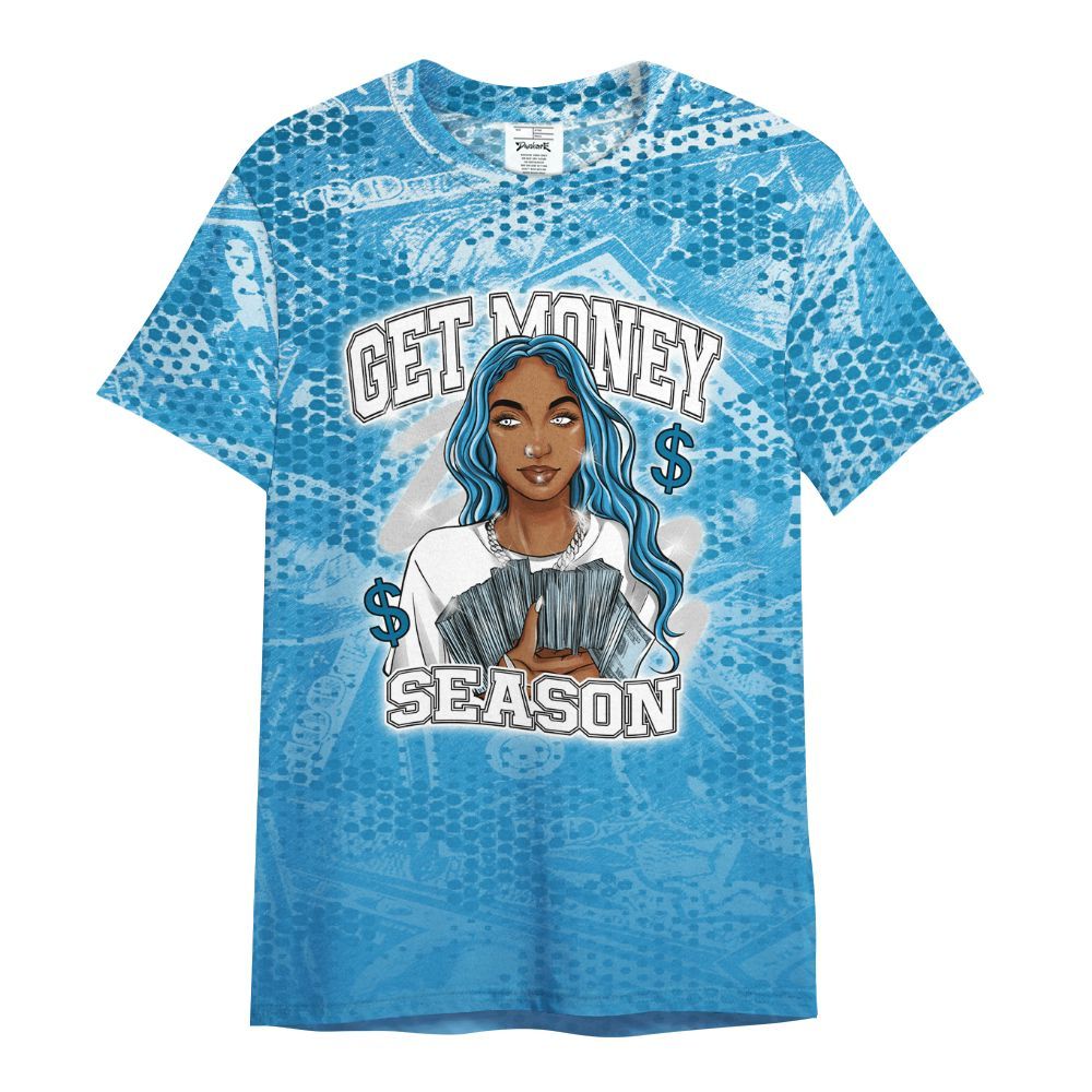 Shirt To Match Powder Blue 9s - Get Moneys Season Banknote All Over Print