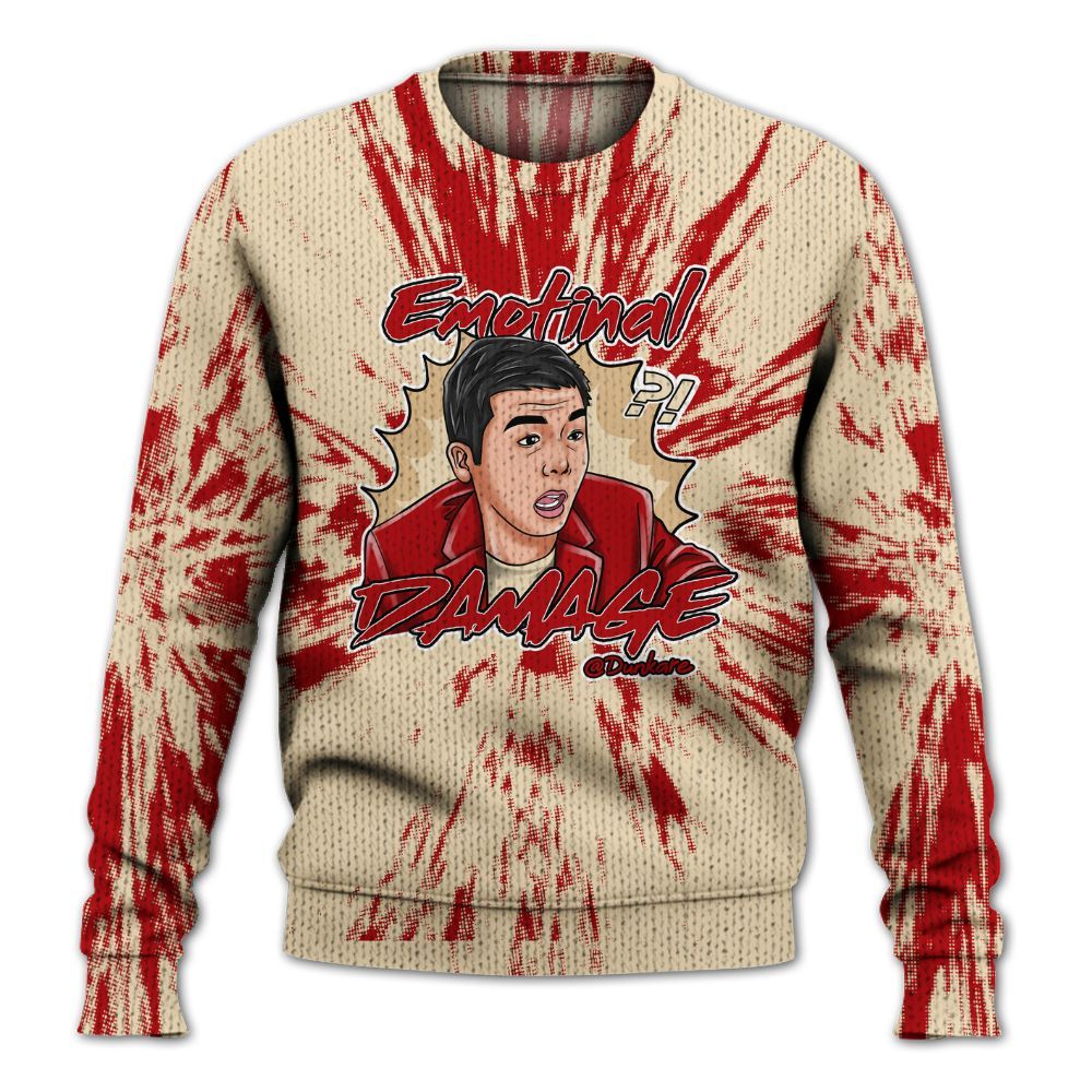 Knitted Sweater To Match Dunk Low Strawberry Waffle - Damaged Meme Shirt Unisex Outfit