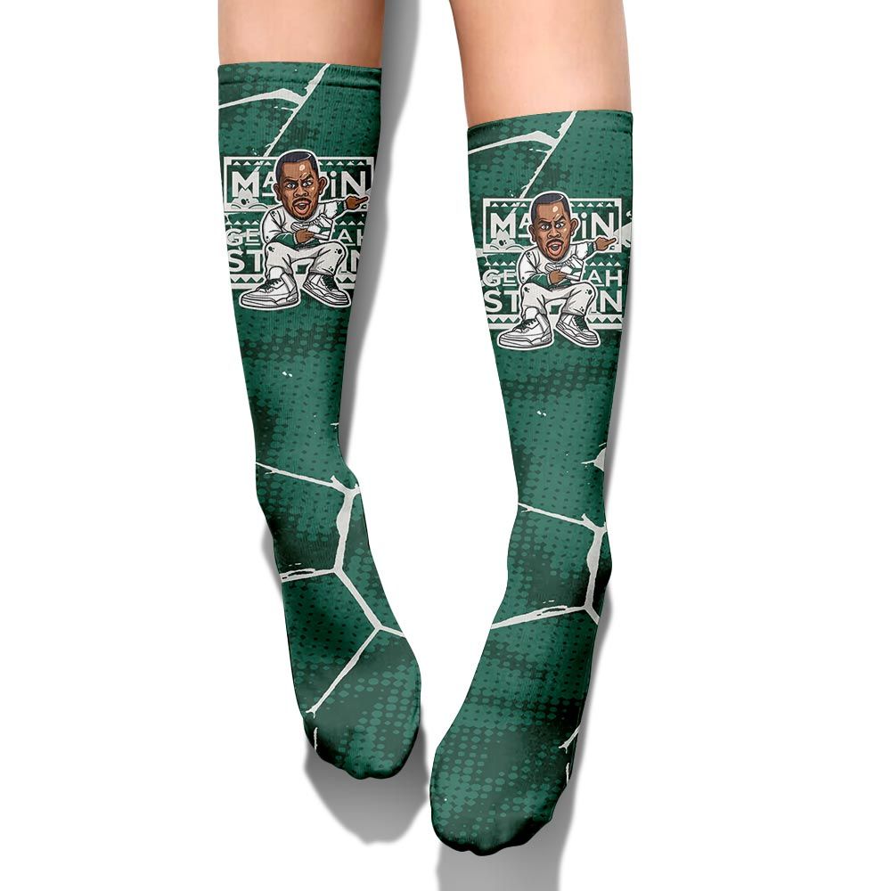 Sock To Match Oxidized Green 4s - Get Tag Sneakers Steppin' Graphic