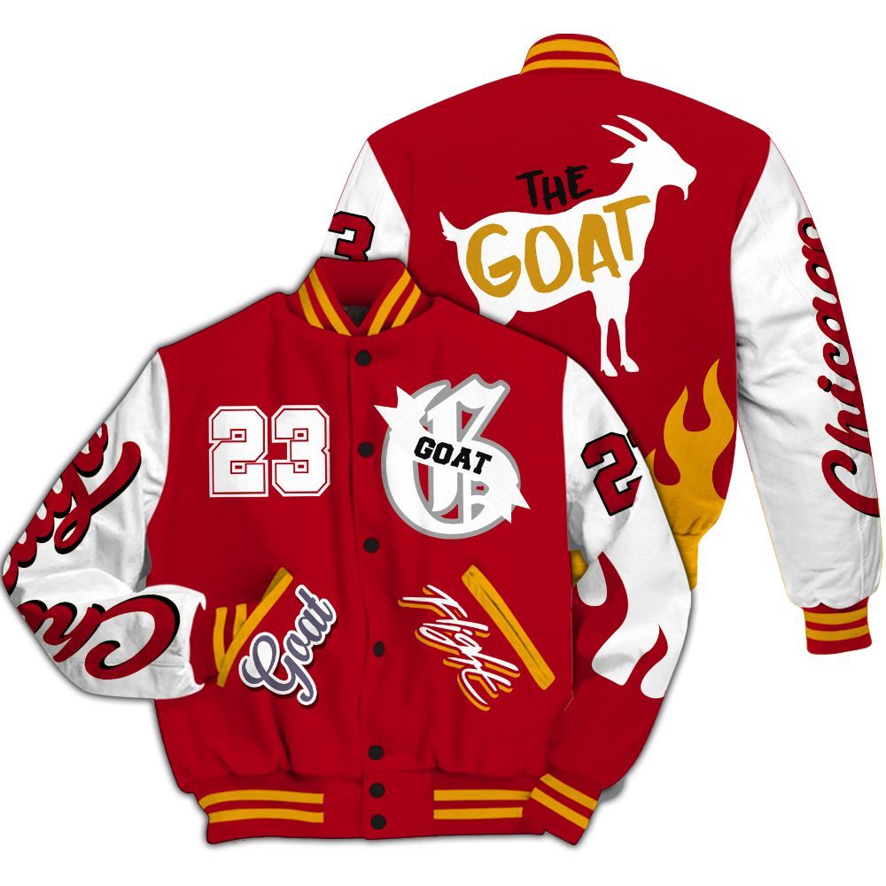 Varsity Jacket To Match Cardinal 7s - The G.O.A.T Flight Streetwear All Over Print