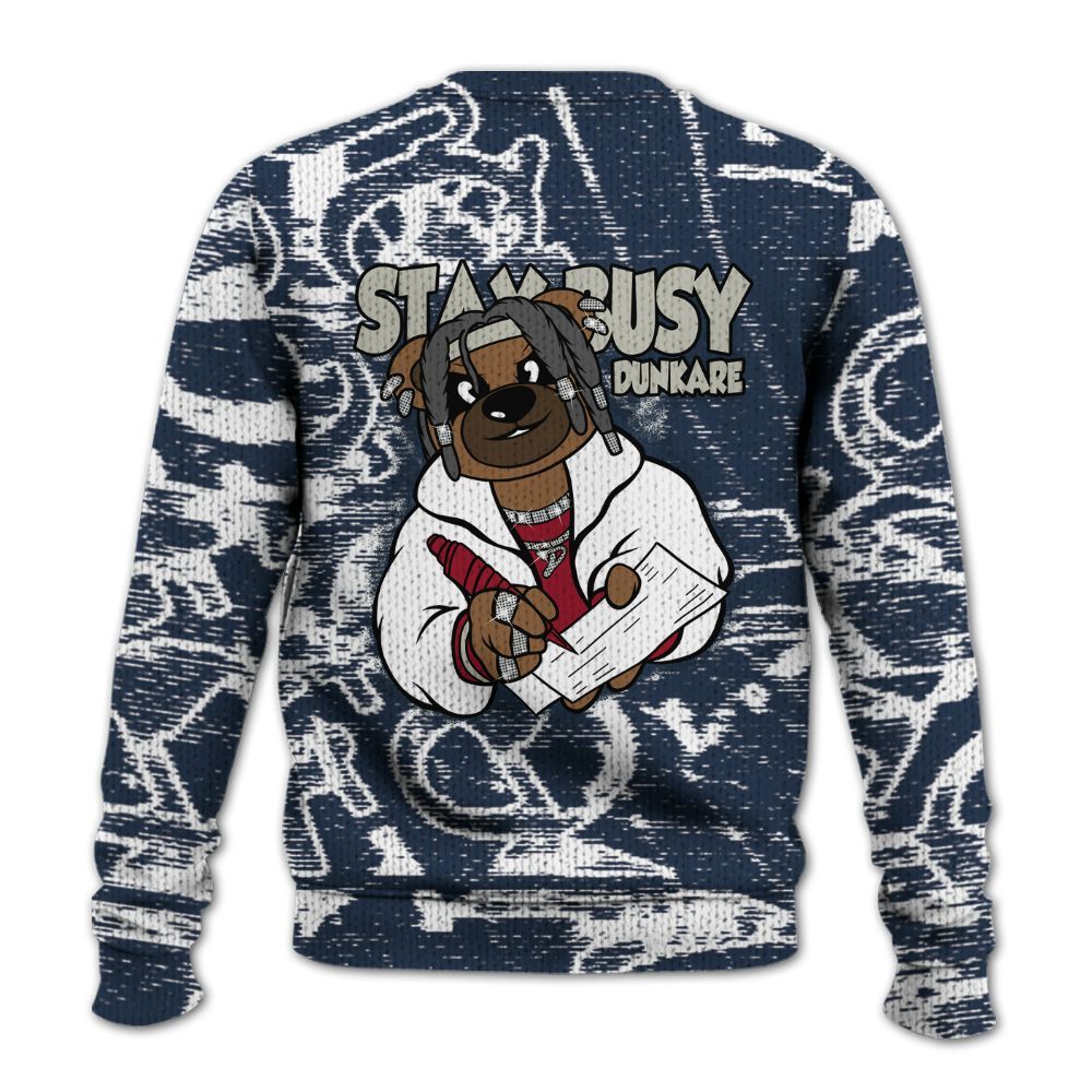 Knitted Sweater To Match Navy Blue 2024 6s - Maintain Activity Bear Avant-Garde