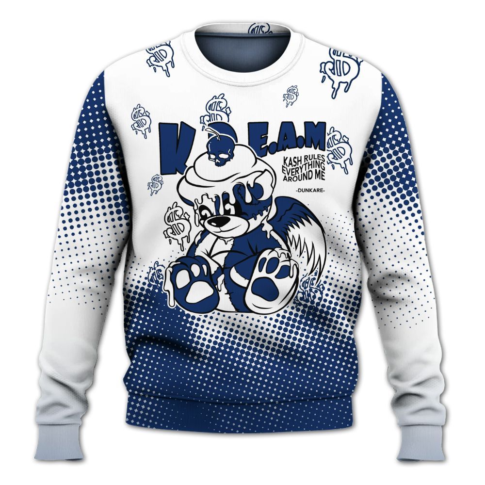 Sweatshirt To Match High OG Deep Royal Blue 1s - Loot Bear Unique Drip All Over Print