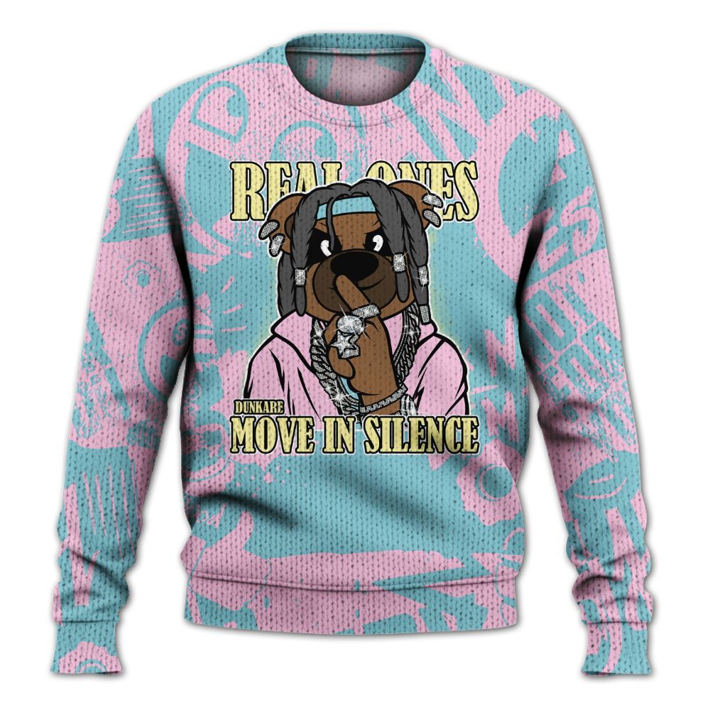 Knitted Sweater To Match SB Dunk Low Visty - Silent Achievers Bear Monogram Graffiti