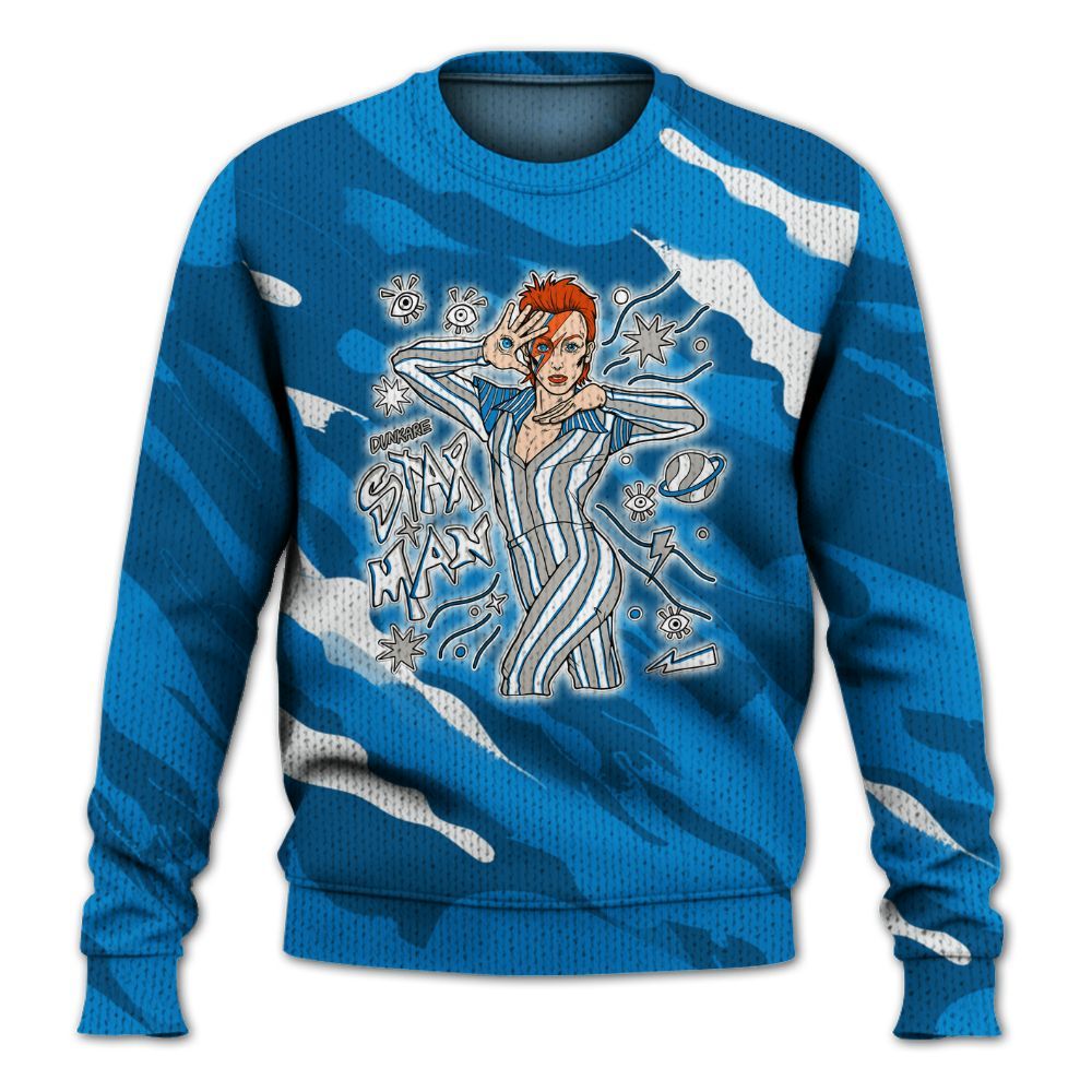 Knitted Sweater To Match Military Blue 4s - Starmans Graphics Colored