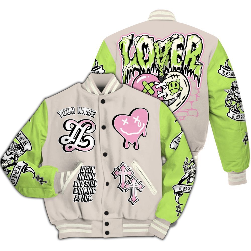 Varsity Jacket To Match Jack Black Night Silver - LOVER LOSER Custom Name All Over Print