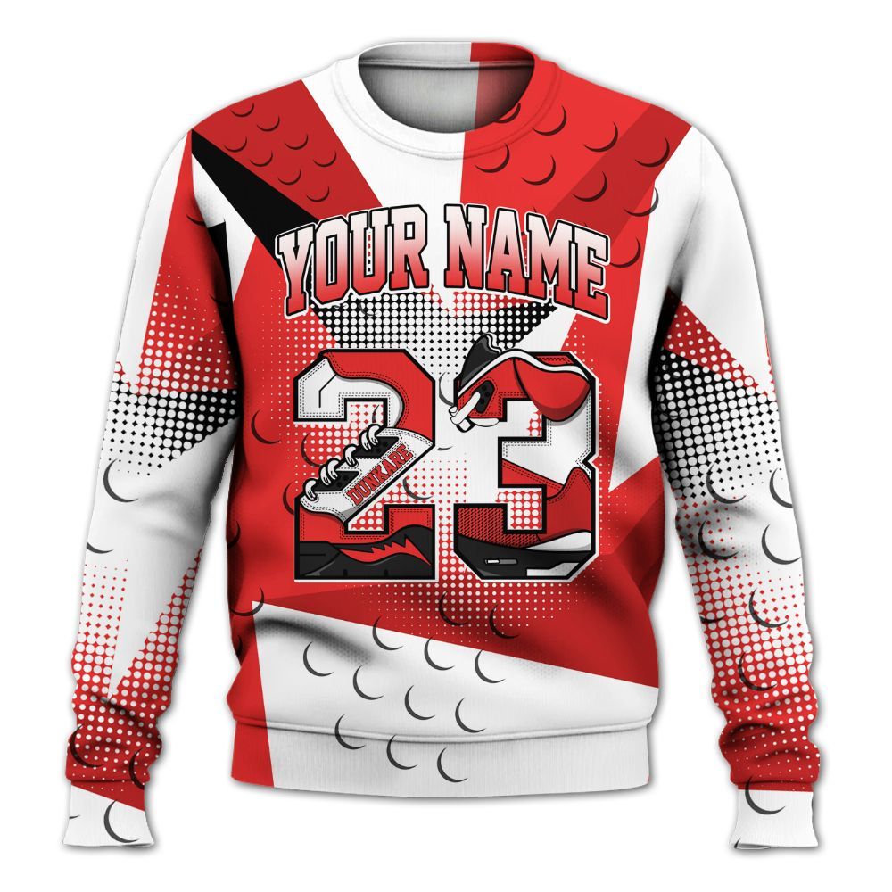 Sweatshirt To Match Red Thunder 4s - Poly Custom Name Number 23 5s All Over Print