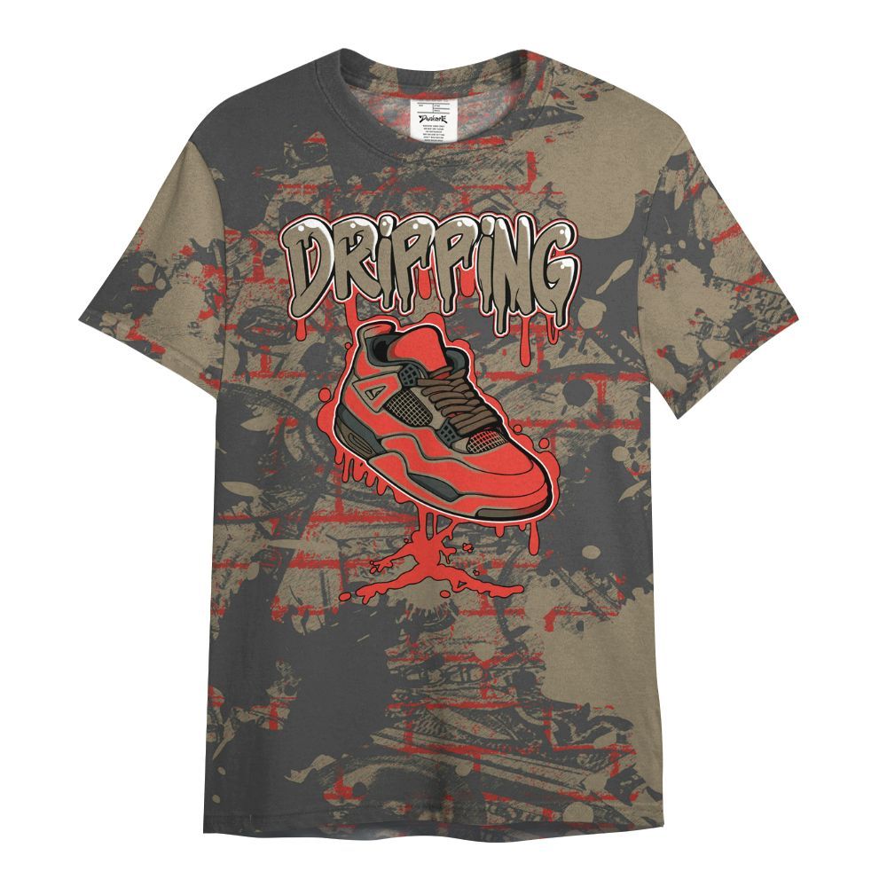 Shirt To Match Olive 9s - Dripping Shoe 4S Graphic Street Art All Over Print