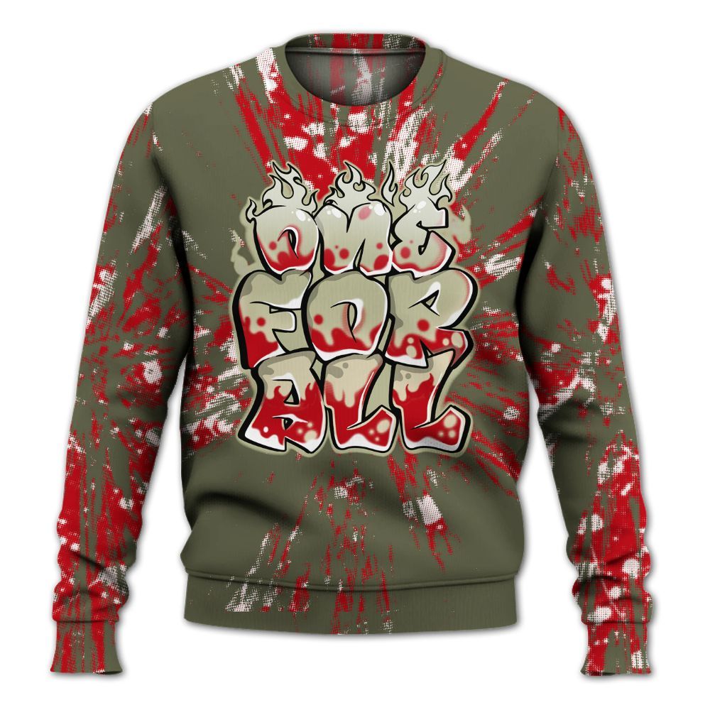 Sweatshirt To Match Low OG Medium Olive 1s - Ones For All Graphic Luxury All Over Print