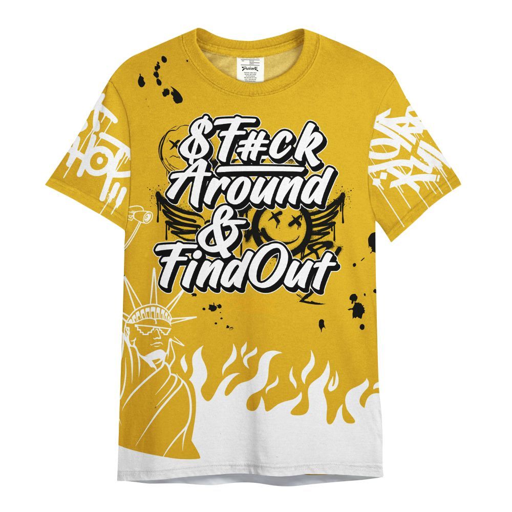 Shirt To Match Vivid Sulfur 4s - Graphic Fck Around Find Out All Over Print