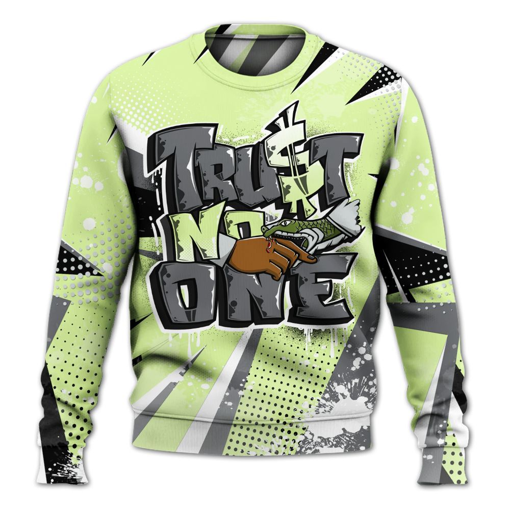 Sweatshirt To Match Smoke Grey Volt TR 1s - Poly Trust No One Dripping All Over Print