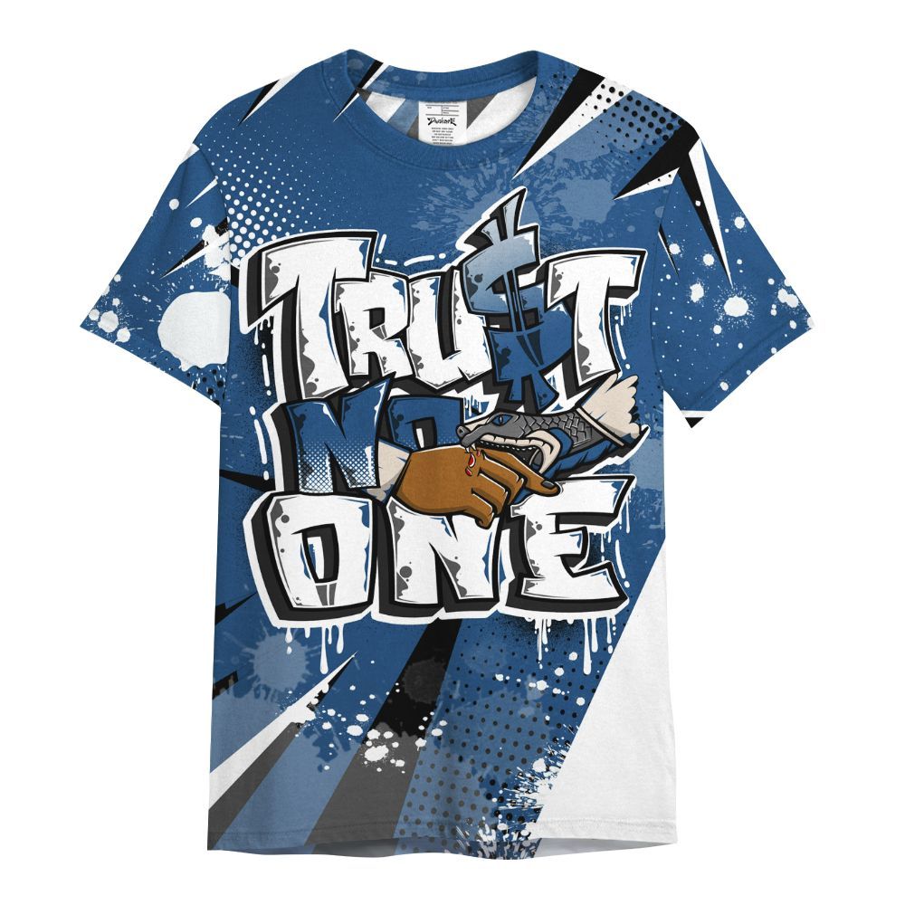 Shirt To Match High OG Midnight Navy 1s - Poly Trust No One Dripping All Over Print
