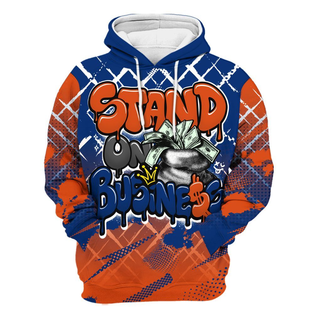 Hoodie To Match Mid Knicks 1s - Halftone Stand Business Dripping All Over Print