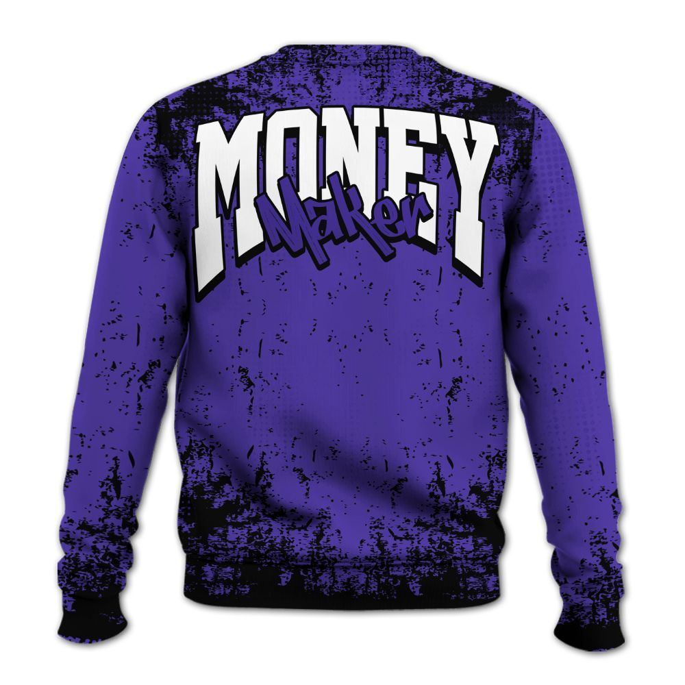Sweatshirt To Match Field Purple 12s - Move In Silence Money Street Retro All Over Print