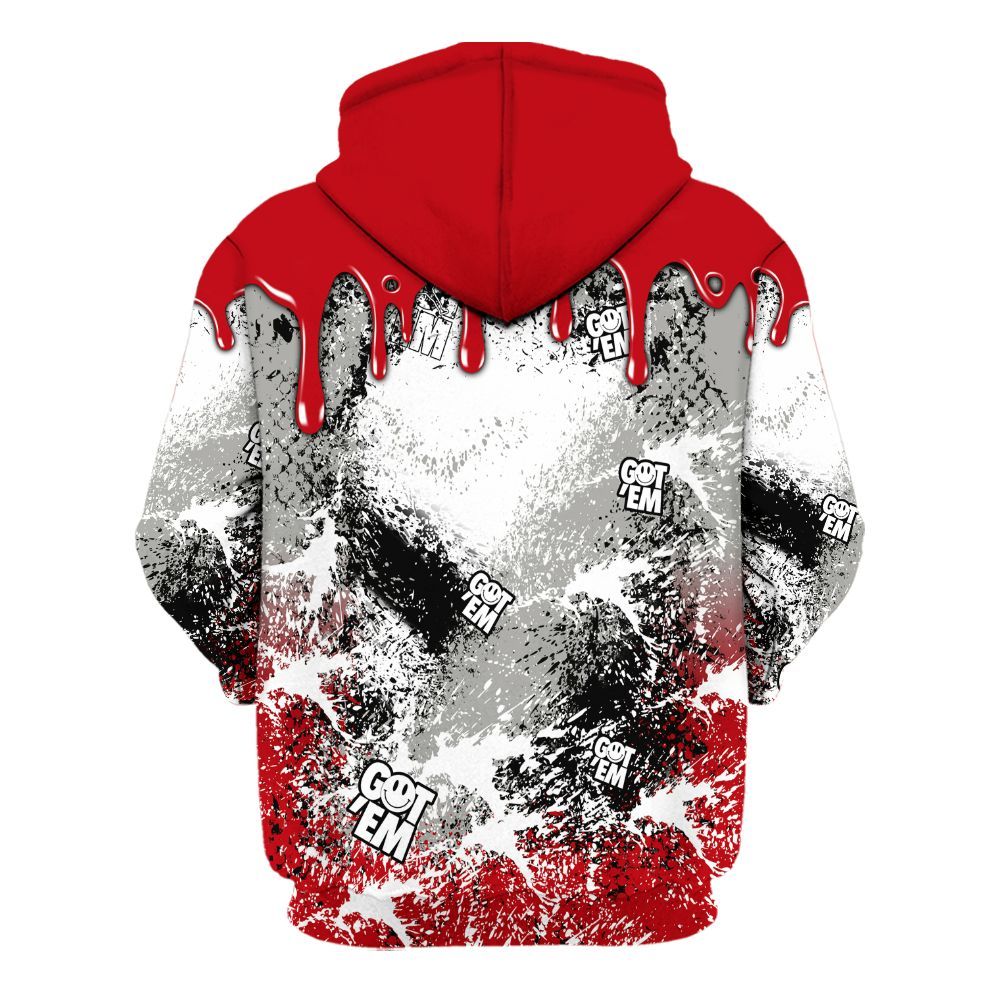 Hoodie To Match Air Griffey Max Gray Reds 1s - Dripping 23 Drip All Over Print