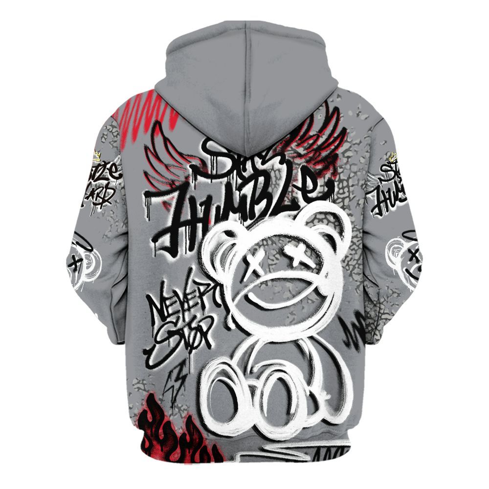 Hoodie To Match Black Cement 3s - Humble Drip Streetwear Graffity All Over Print