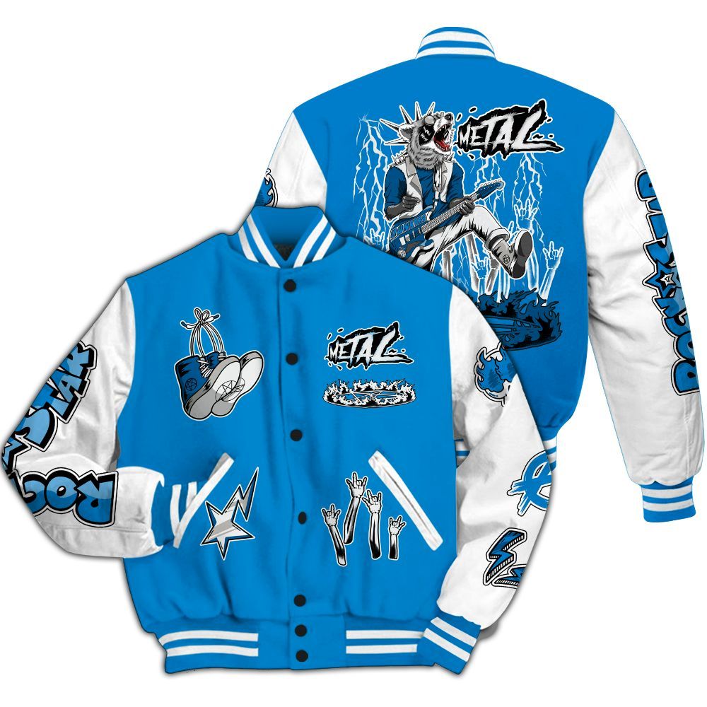 Varsity Jacket To Match Military Blue 4s - Punk Rock Raccoon All Over Print