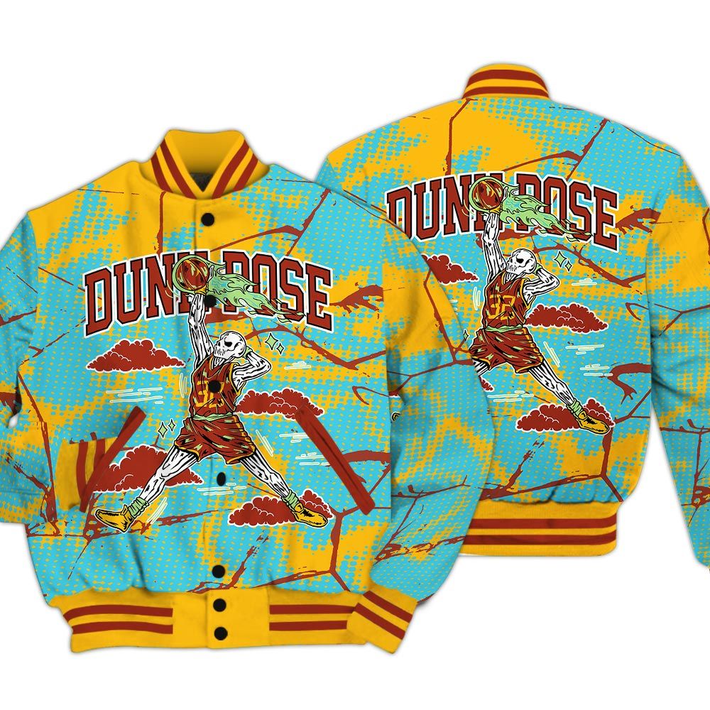 Varsity Jacket To Match SB Dunk Di'Orr Greenwood - Pose Skeleton Crack Varsity Jacket Unisex