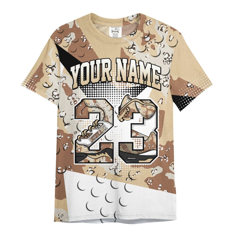 Shirt To Match Desert Camo 3s - Poly Custom Name Number 23 5s All Over Print
