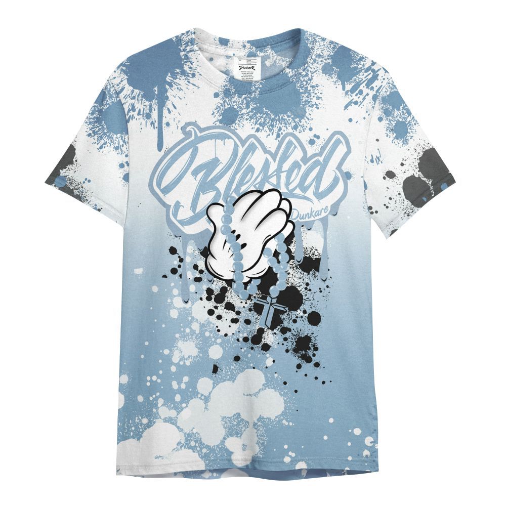 Shirt To Match High University Blue 1s - God Blessed Ink Drip All Over Print