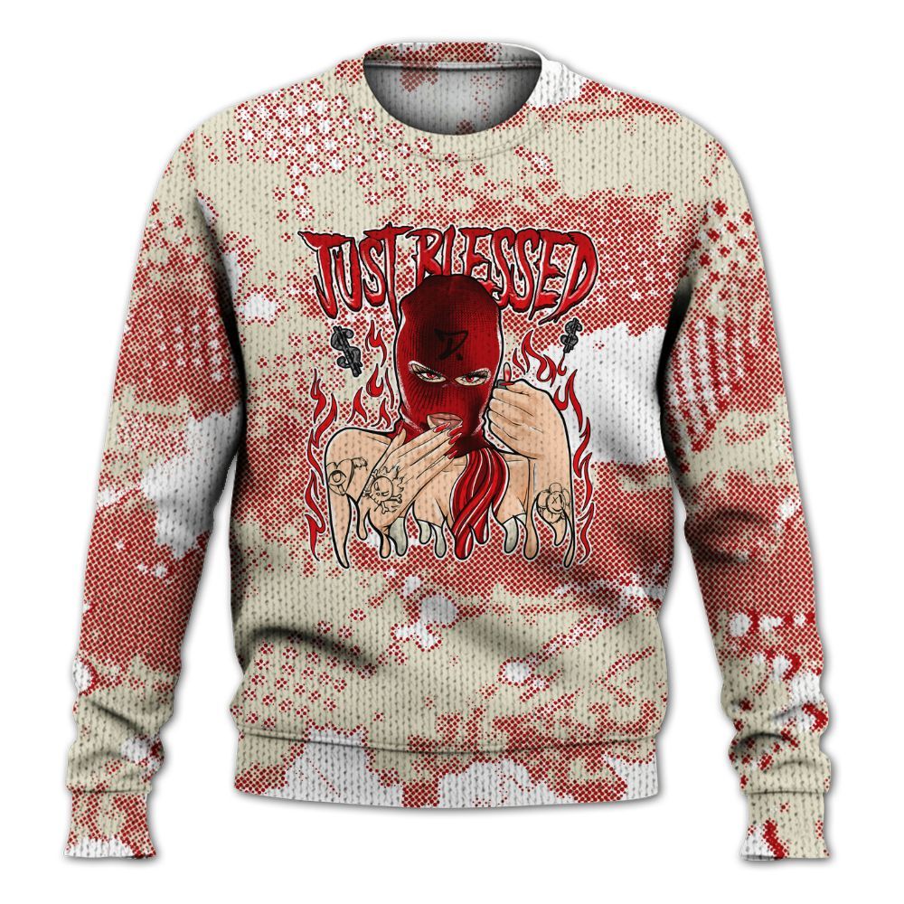 Knitted Sweater To Match Cement Grey 3s - Blessed!! Smoke Dot