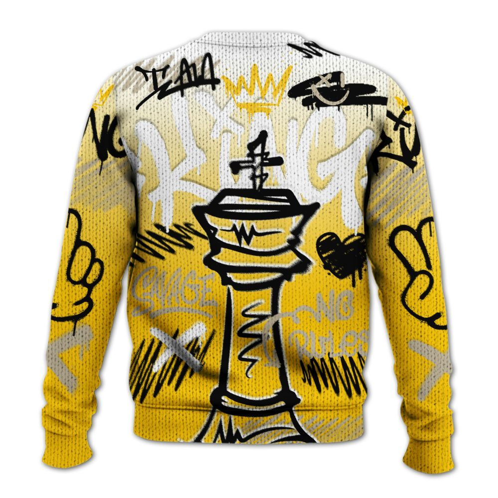 Knitted Sweater To Match Vivid Sulfur 4s - Street King Chess Streetwear