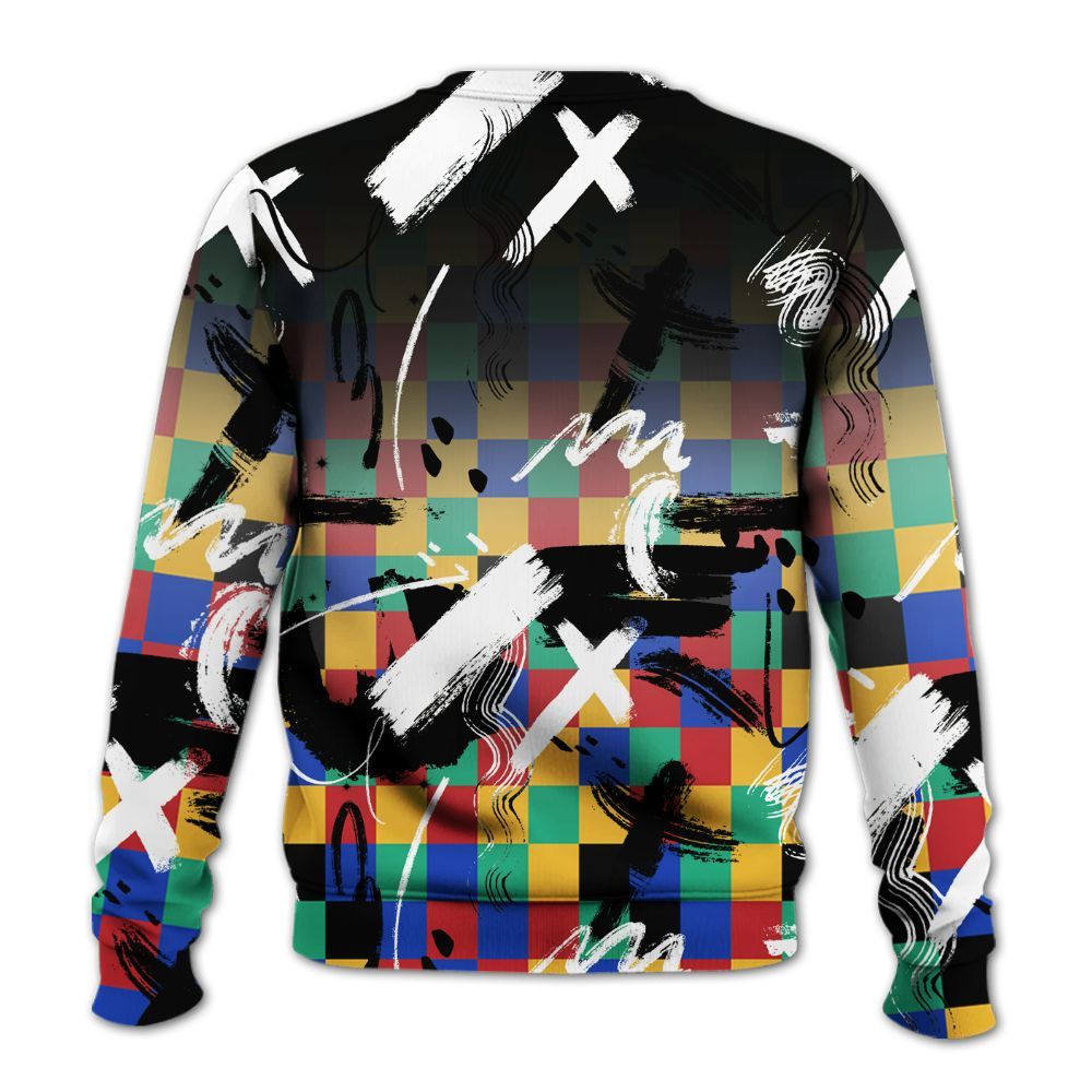 Sweatshirt To Match Air Rainbow Weave - Money Hustle Grind Pray All Over Print