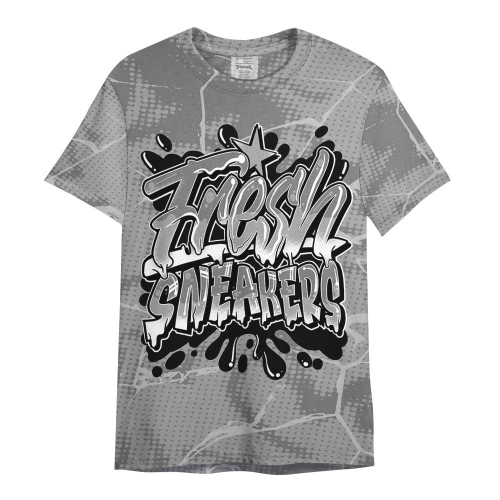Shirt To Match Black Wolf Grey 12s - Fresh Shoe White Graphic Crack Shirt Unisex