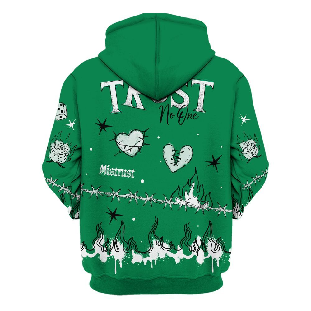 Hoodie To Match Lucky Green 2s - Trust No One Snake-Bite Doodle Crayon All Over Print