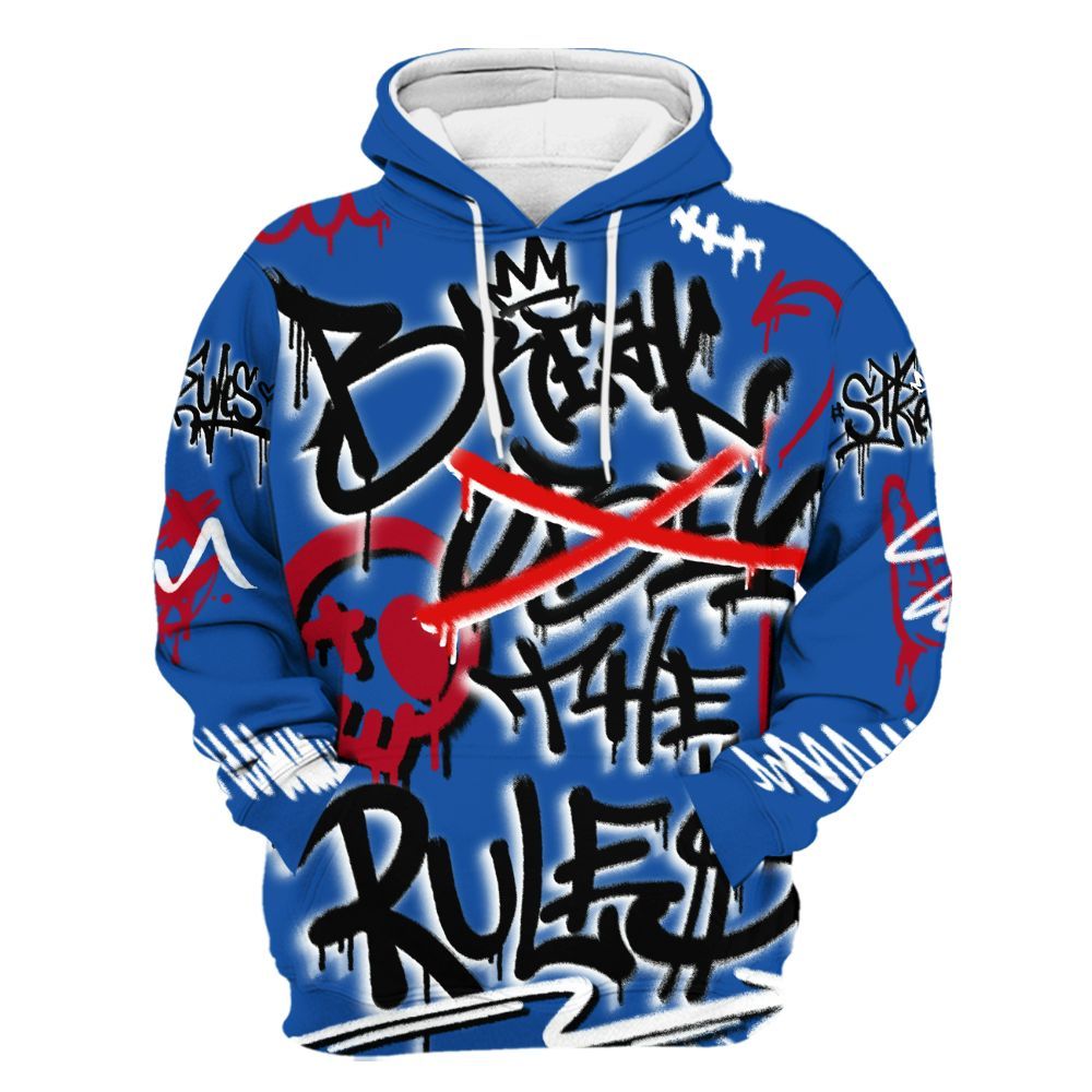 Hoodie To Match Air Griffey Max Black Red Navy Blue 1s - Break Rules Streetwear All Over Print