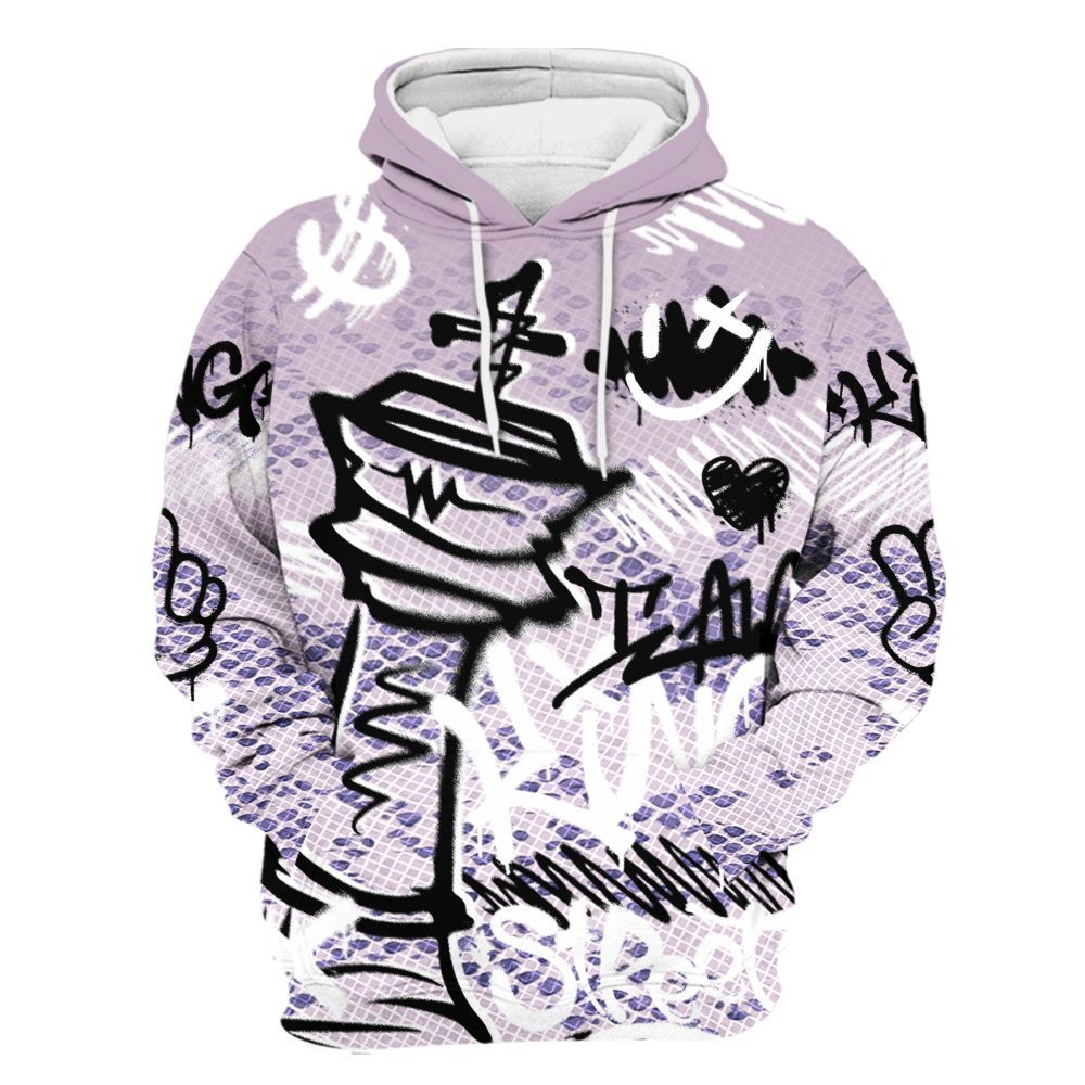 Hoodie To Match Air Force 1 Low Purple Snake - Street King Chess Streetwear All Over Print