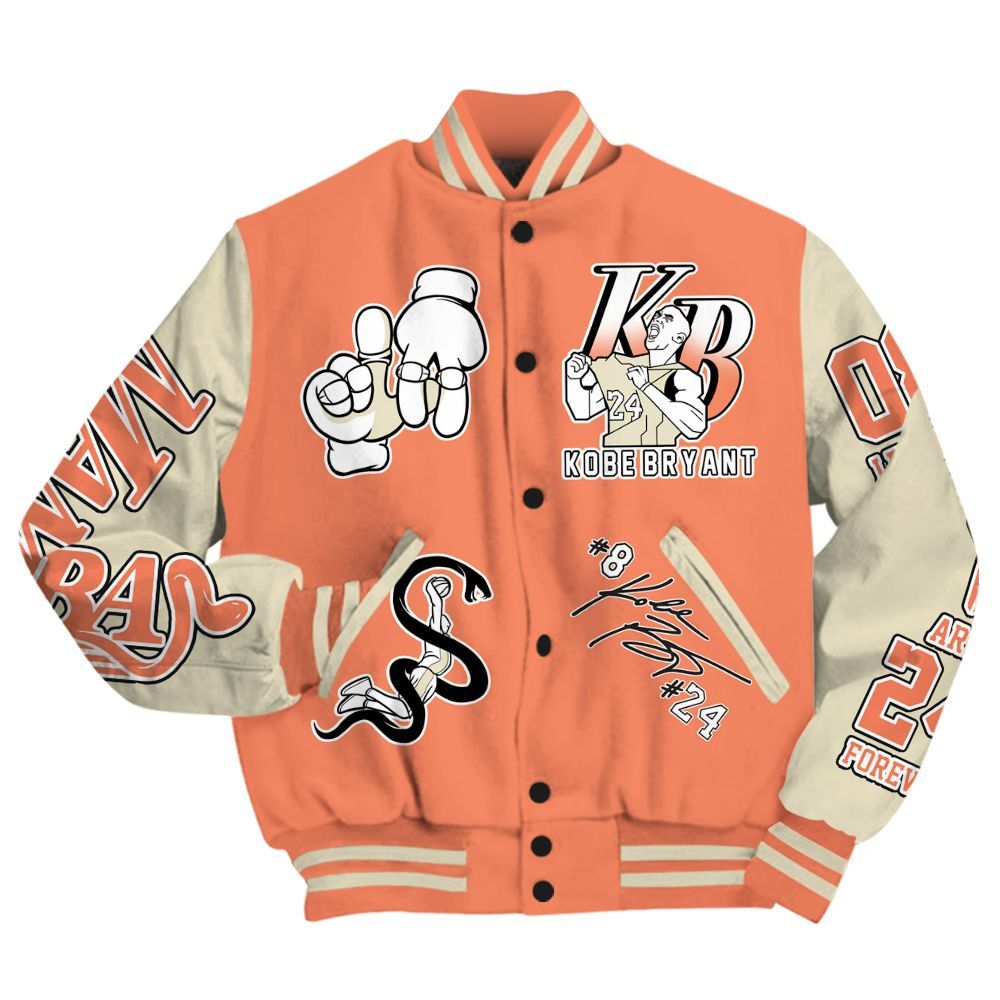 Varsity Jacket To Match DJ Khaled Crimson Bliss 5s Varsity Jacket- Legend 24 Snake Mamba Graphic Custom Name All Over Print
