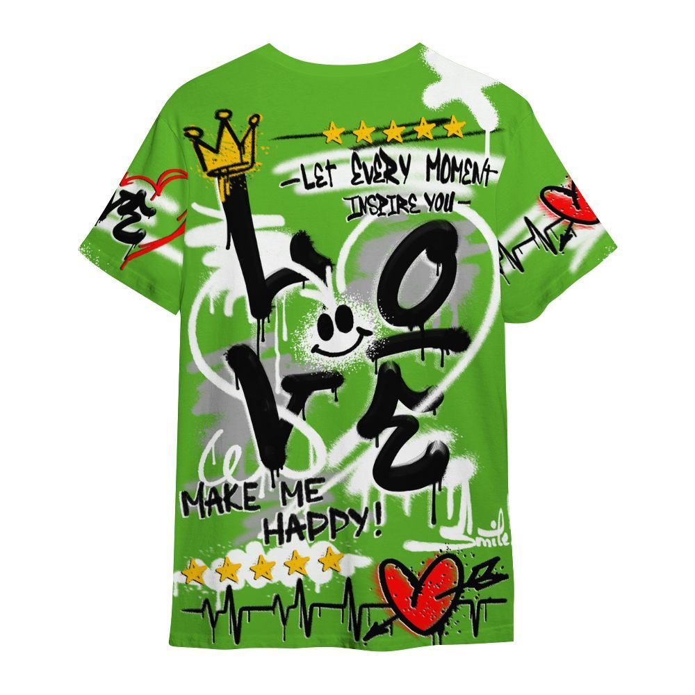 Shirt To Match Air Foamposite One Volt - Happy Love Beats Graffiti Streetwear All Over Print