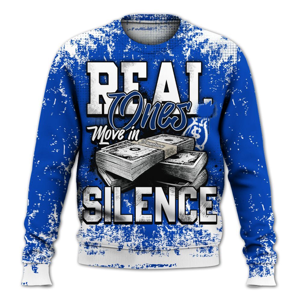 Sweatshirt To Match Low Game Royal 1s - Move In Silence Money Street Retro All Over Print