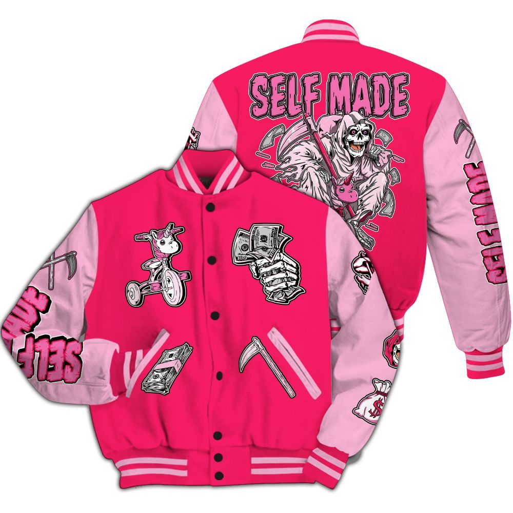 Varsity Jacket To Match Air VaporMax Plus Triple Pink - Self Make Skeleton All Over Print