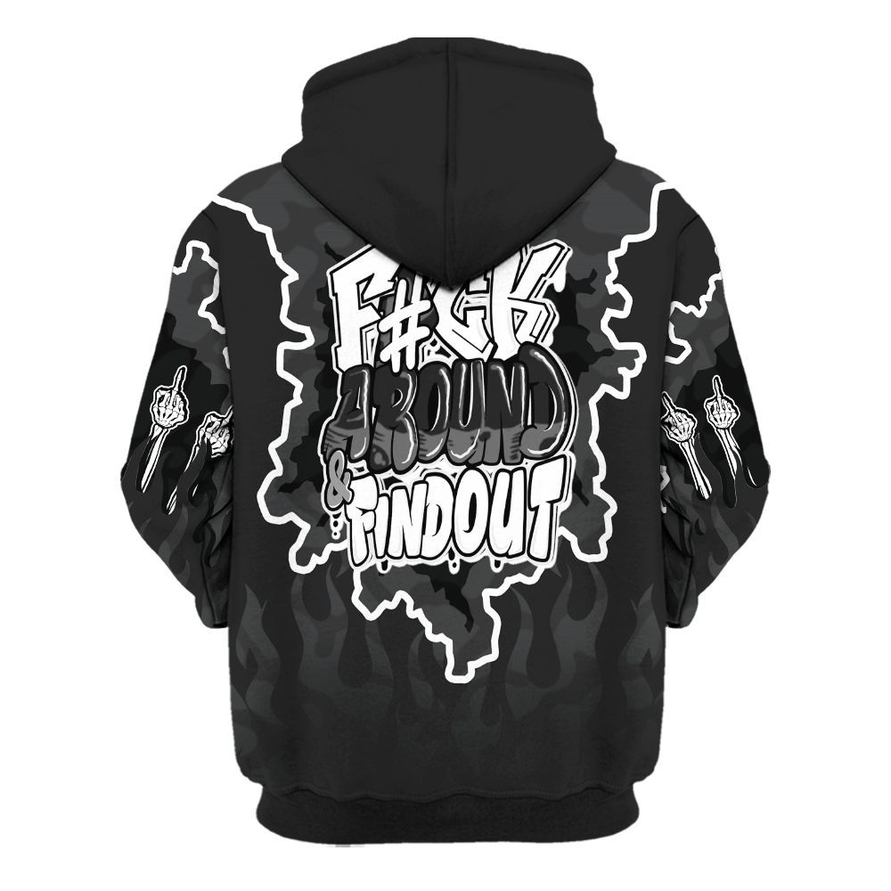 Hoodie To Match Black Cat 3s - F Around Find Out Graphic Trapped All Over Print