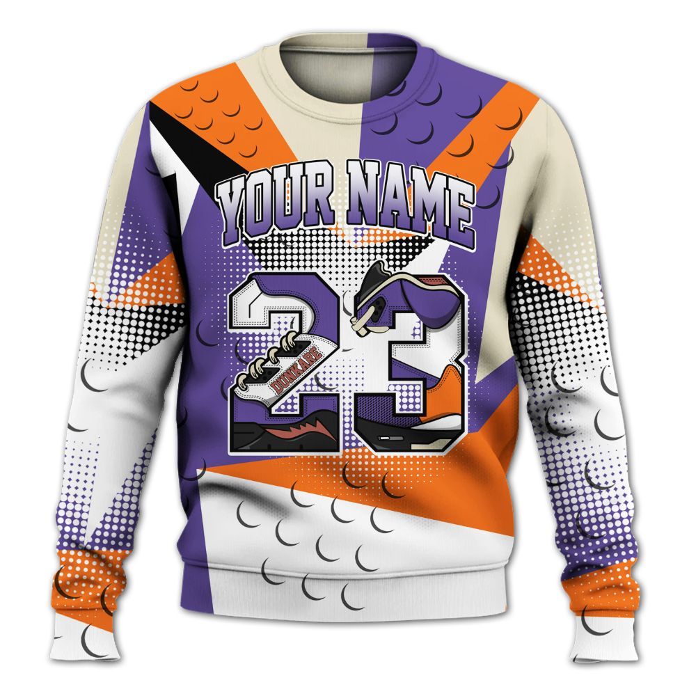 Sweatshirt To Match Air Max Waffle SP Voltage Purple - Poly Custom Name Number 23 5s All Over Print