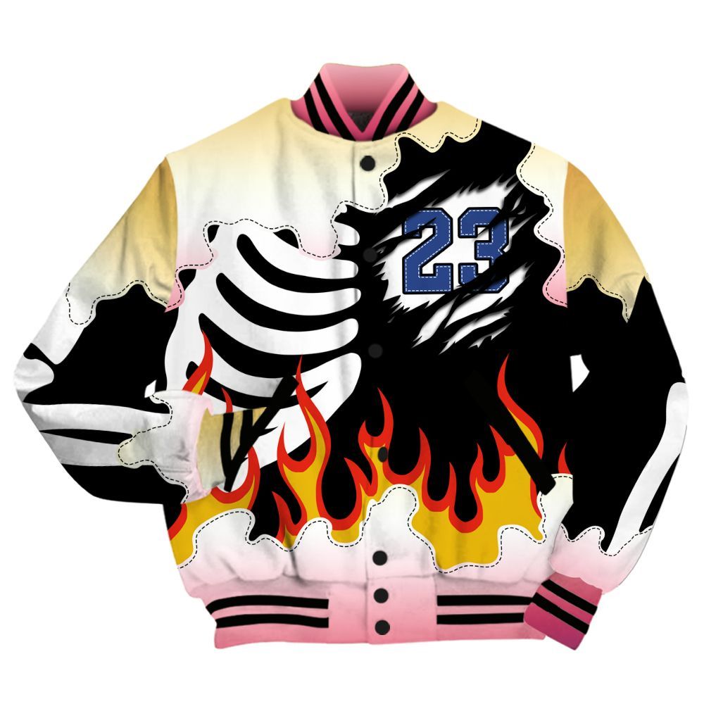 Varsity Jacket To Match Air Griffey Max Los Angeles 1s - Burning Skeleton 23 G.O.A.T All Over Print