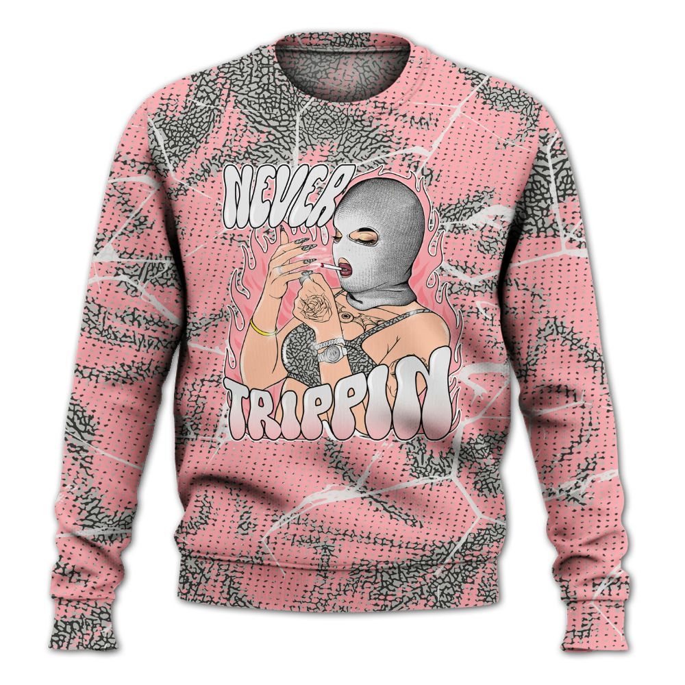 Sweatshirt To Match Retro Wings 3s - Ne'er Trippin' Unique Crack All Over Print