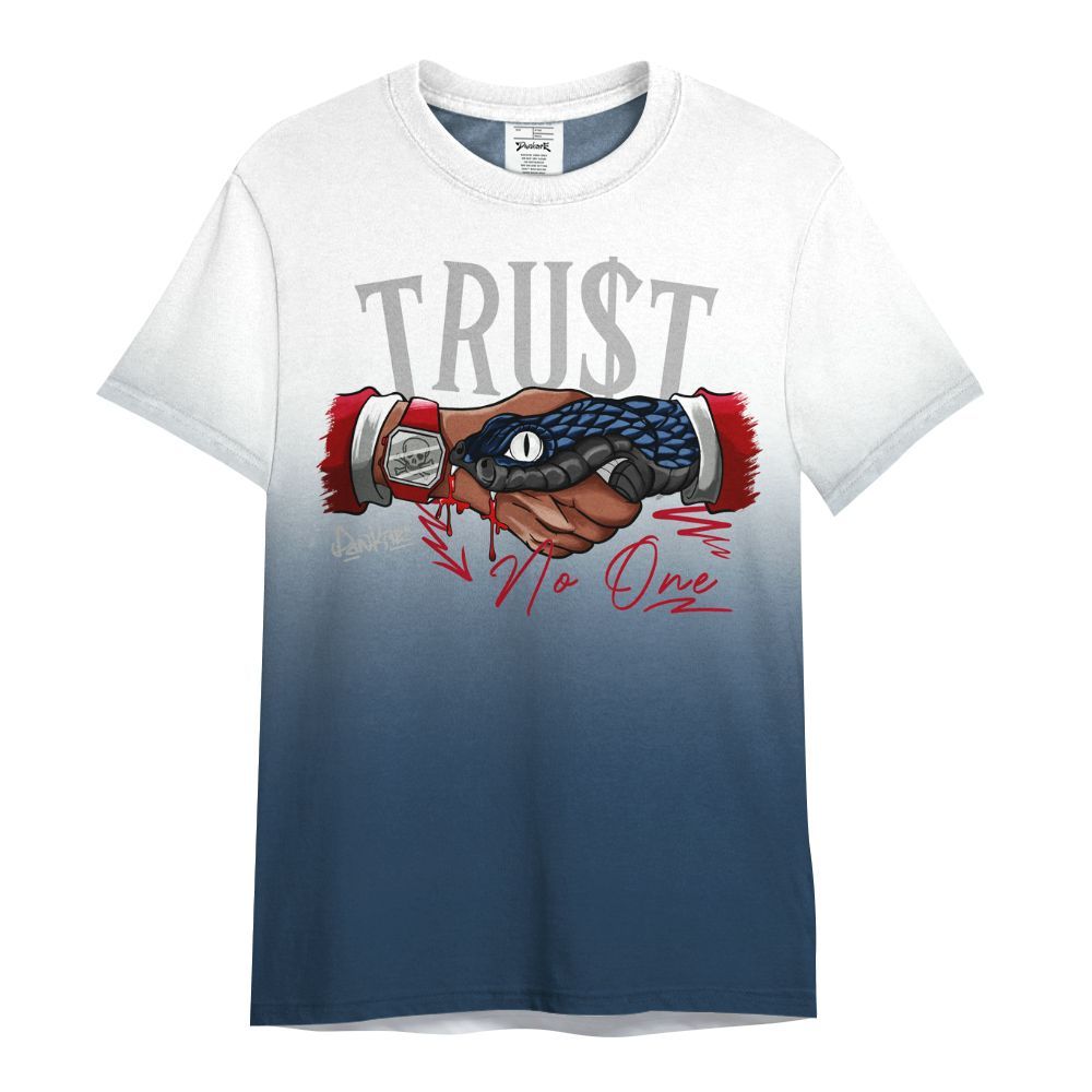 Shirt To Match Retro French Blue 2025 12s - Trust No One Drip All Over Print