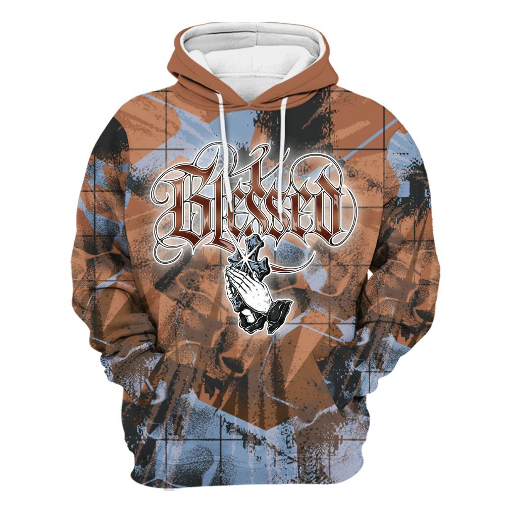 Hoodie To Match Air Foamposite Metallic Copper - God Blessed All Over Print