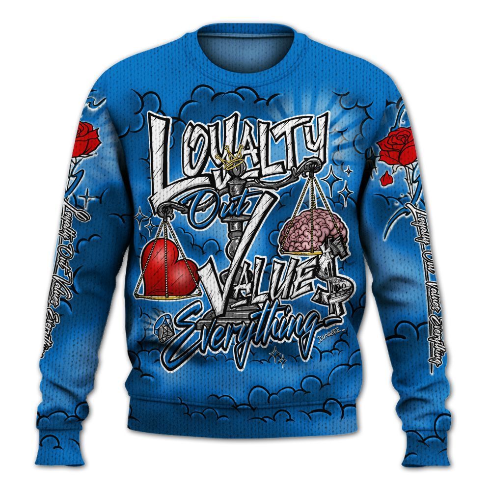 Sweater To Match Blueberry 12s - Loyalty Wins Everything Graphic