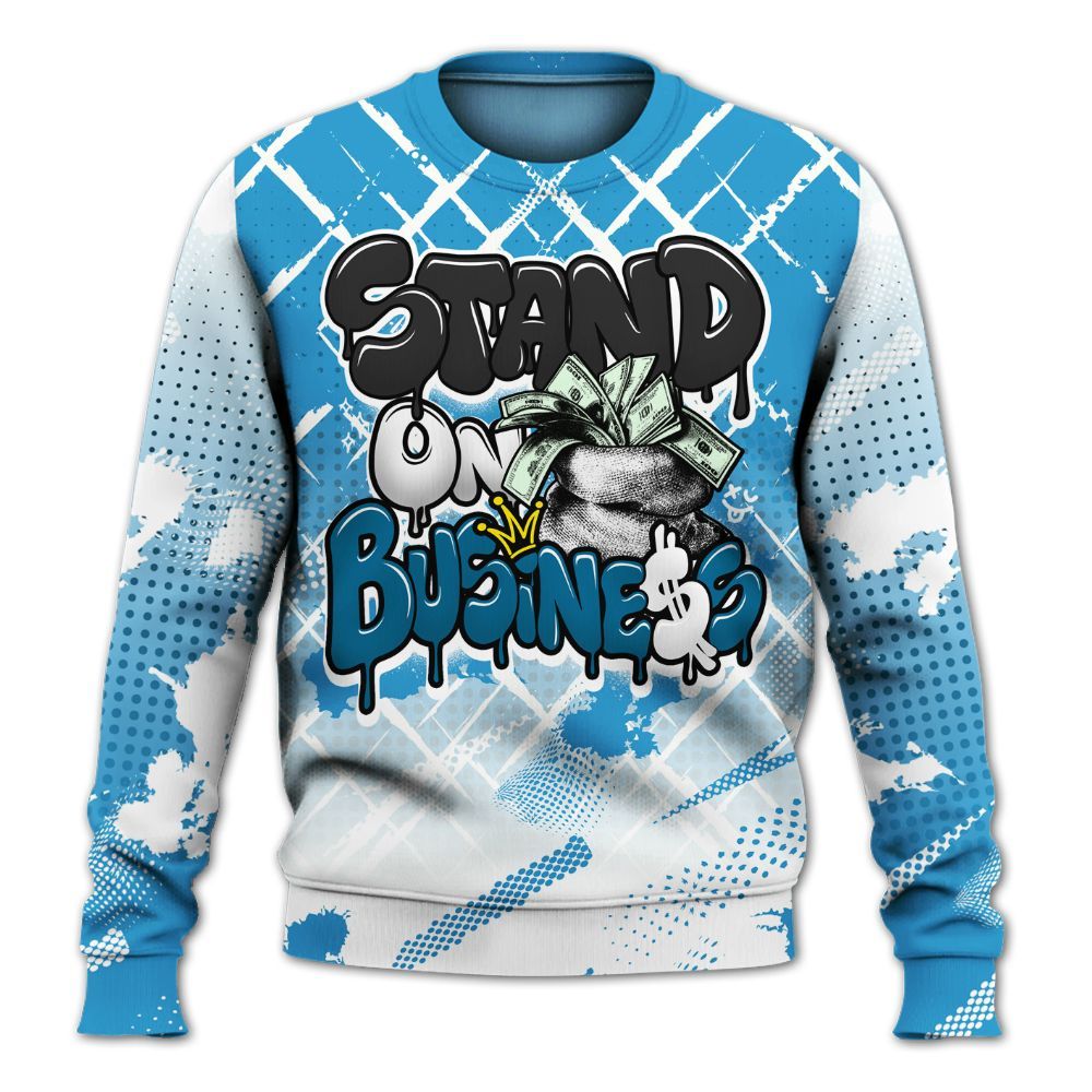 Sweatshirt To Match Powder Blue 9s - Halftone Stand Business Dripping All Over Print